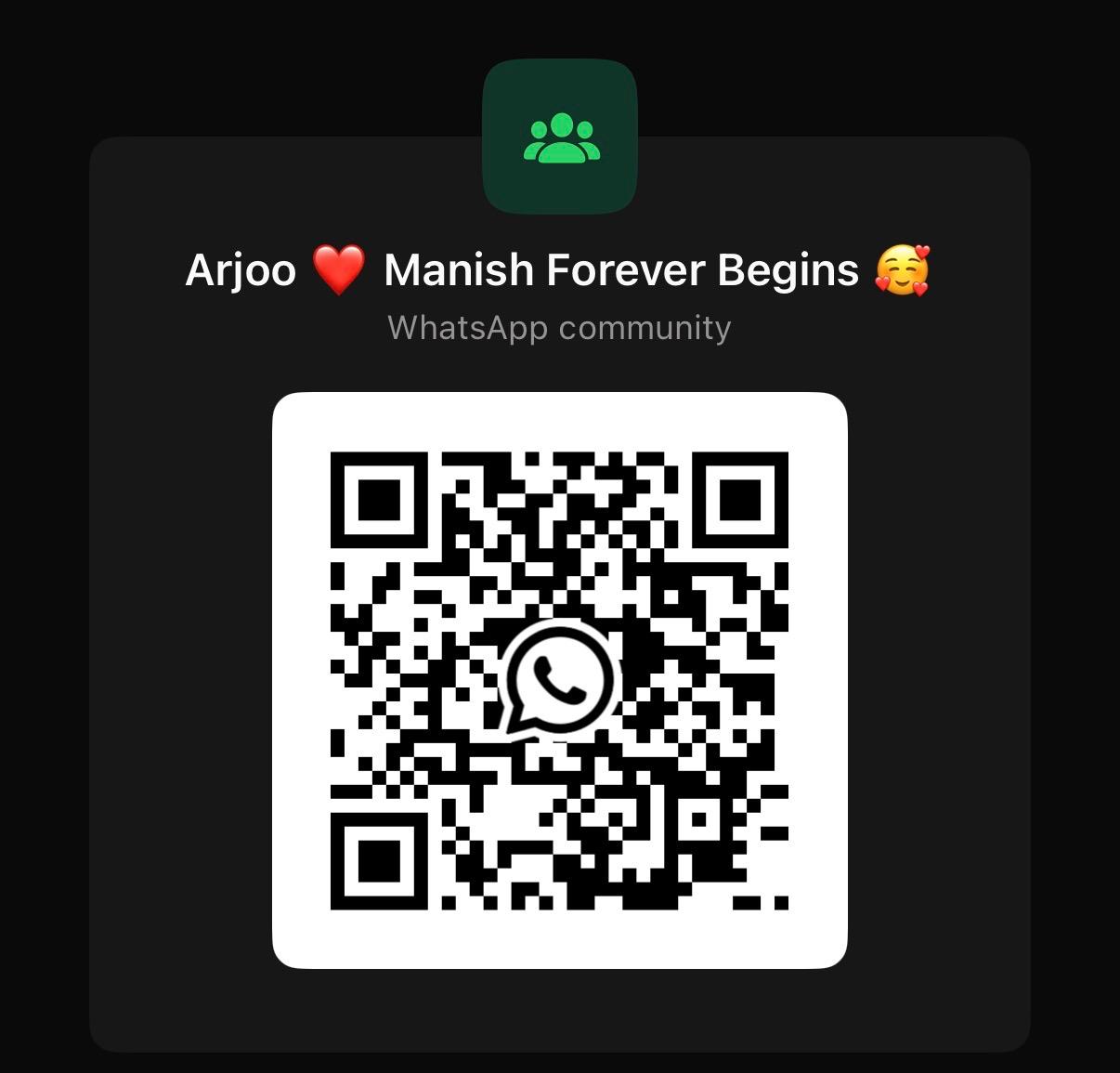 Scan to join Arjoo & Manish WhatsApp Community